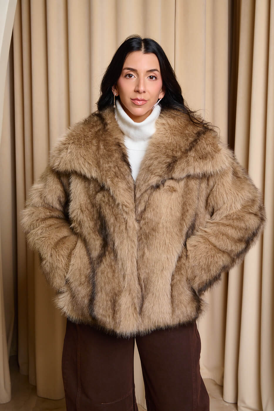 GA-2090-1 Γούνα κοντή συνθετική μπεζ