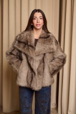 Γούνα κοντή συνθετική καφέ - Image 6
