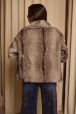 Γούνα κοντή συνθετική καφέ - Image 5