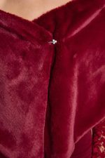 Γούνα ετόλ συνθετική  βουργουνδί - Image 6