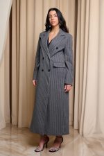 Παλτό με στρας γκρι - Image 3