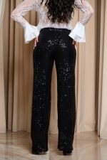 Παντελόνι με παγιέτες μαύρο - Image 4