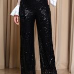Παντελόνι με παγιέτες μαύρο