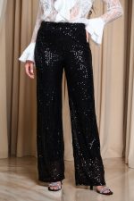 Παντελόνι με παγιέτες μαύρο