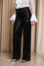 Παντελόνι με παγιέτες μαύρο - Image 3