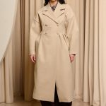 Παλτό με διπλό κούμπωμα μπεζ