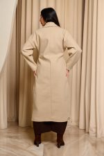 Παλτό με διπλό κούμπωμα μπεζ - Image 5