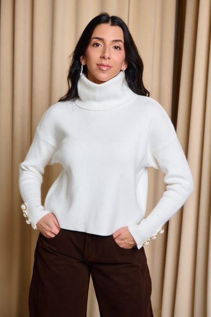 Μπλούζα πλεκτή λευκή