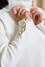 Μπλούζα πλεκτή λευκή - Image 6