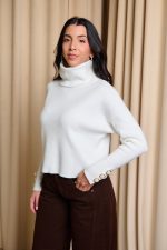 Μπλούζα πλεκτή λευκή - Image 3