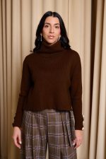 Μπλούζα πλεκτή καφέ