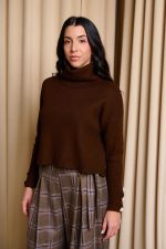 Μπλούζα πλεκτή καφέ - Image 3