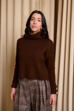 Μπλούζα πλεκτή καφέ - Image 4