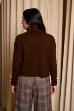 Μπλούζα πλεκτή καφέ - Image 5