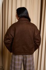 Τζάκετ καστόρι με κεντήματα καφέ - Image 6