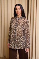 Πουκάμισο με print και σειρές από χρυσά στρας λεοπάρ - Image 2