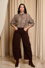 Πουκάμισο με print και σειρές από χρυσά στρας λεοπάρ - Image 5