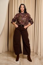 Πουκάμισο με σειρές από χρυσά στρας εμπριμέ - Image 5