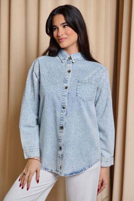 Τζιν τζάκετ με στρας