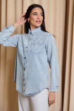 Τζιν τζάκετ με στρας - Image 4