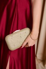 Tσάντα clutch με στρας gold - Image 2