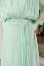 Φόρεμα midi σατινέ μέντα - Image 6
