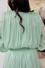 Φόρεμα midi σατινέ μέντα - Image 7