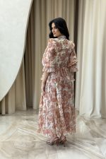 Φόρεμα maxi floral με αποσπώμενη ζώνη εκρού - Image 5