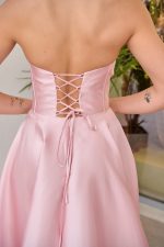 Φόρεμα maxi ταφτάς με διακοσμημένο μπούστο baby pink - Image 7