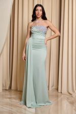 Φόρεμα maxi με σχέδιο στρας μέντα - Image 3