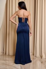 Φόρεμα maxi με σχέδιο στρας navy blue - Image 5
