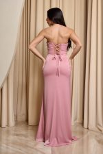 Φόρεμα maxi με σχέδιο στρας dusty pink - Image 6