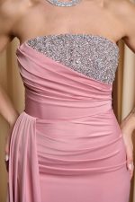 Φόρεμα maxi με σχέδιο στρας dusty pink - Image 7