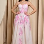 Φόρεμα maxi με floral μοτίβο ροζ