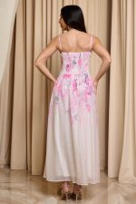 Φόρεμα maxi με floral μοτίβο ροζ - Image 5