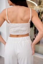 Σετ τοπ - παντελόνι άσπρο - Image 7