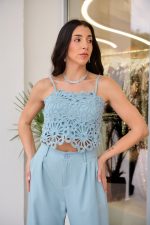 Σετ τοπ - παντελόνι baby blue - Image 6