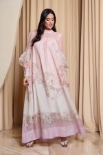 Φόρεμα maxi με baroque λεπτομέρειες baby pink - Image 3