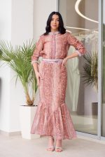 Σετ πουκάμισο - φούστα animal print με διακοσμητικές πέτρες