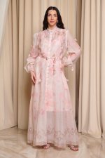 Φόρεμα maxi με 3D λεπτομέρειες εκρού - Image 2