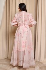 Φόρεμα maxi με 3D λεπτομέρειες εκρού - Image 5