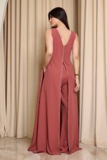 Ολόσωμη φόρμα με V ντεκολτέ και στρας σάπιο μήλο - Image 5