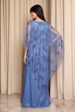 Φόρεμα maxi με τουνίκ dusty blue - Image 5