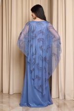 Φόρεμα maxi με τουνίκ dusty blue - Image 6