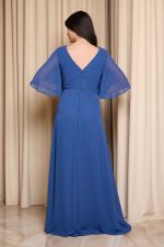 Φόρεμα maxi με λεπτομέρεια στρας indigo - Image 5