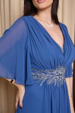 Φόρεμα maxi με λεπτομέρεια στρας indigo - Image 6