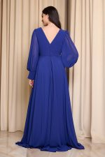 Φόρεμα maxi με κρουαζέ μπούστο μπλε ρουά - Image 5