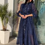 Φόρεμα maxi με στρας midnight blue