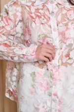 Πουκάμισο floral με κουμπιά κόσμημα άσπρο - Image 8