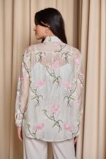 Πουκάμισο με κεντήματα και κουμπιά κόσμημα εκρού - Image 7